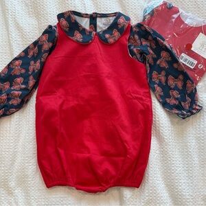 Red bubble with bow patterned undershirt